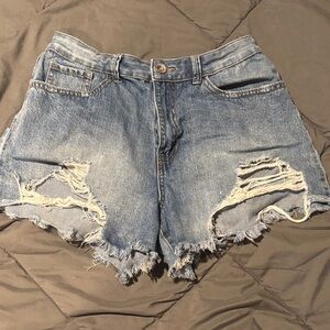 Rewash Blue Distressed Jean Shorts